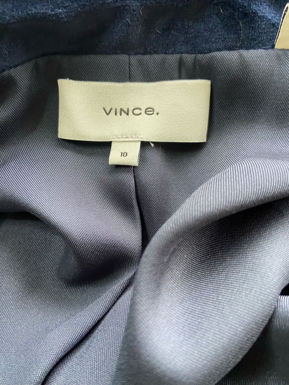 Vince Women's Velvet Classic Double Breasted Blue Blazer Sz 10 Luxe Old Money - Picture 8 of 13